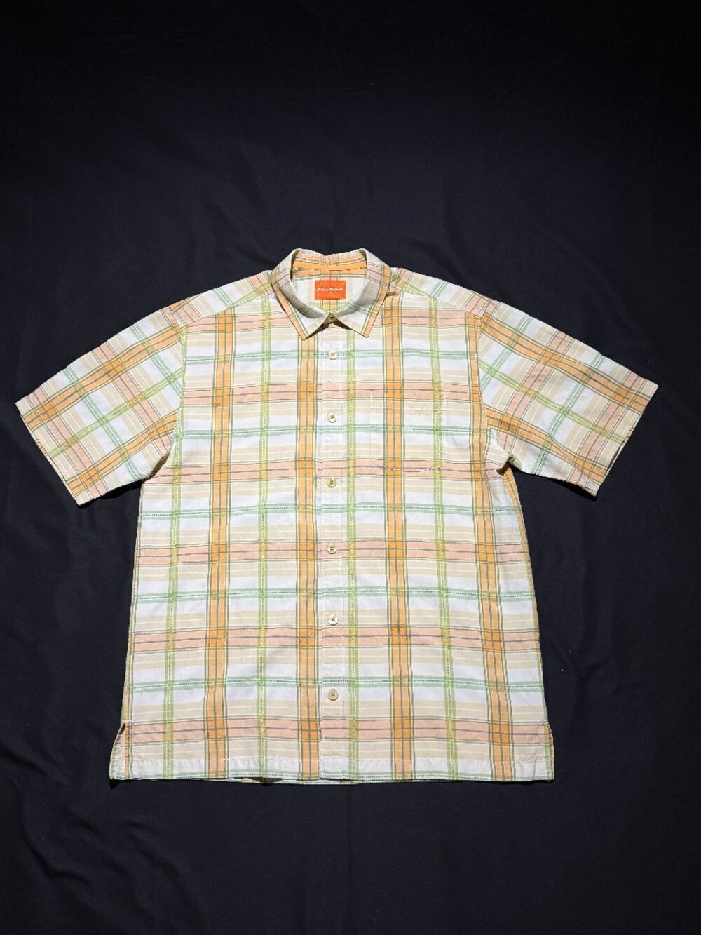 Tommy Bahama Mens SILK Shirt M Multicolored Short Sleeve Untucked Flat Bottom - Picture 3 of 9